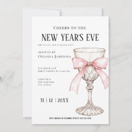 Whimsical Champagne New Year's Eve Party Kaart