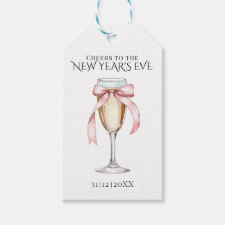 Whimsical Champagne Oud en Nieuw-feest  Cadeaulabel