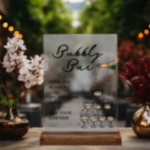 Whimsical Champagne Prosecco Bubbly Bar Acryl Bord
