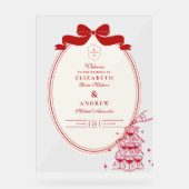 Whimsical Champagne Tower Doodle Wedding Acryl Bord (Voorkant)