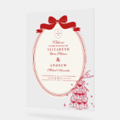 Whimsical Champagne Tower Doodle Wedding Acryl Bord (Hoek)