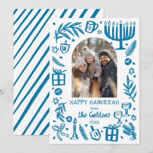 Whimsical Chanoeka Cute Aangepaste Boog FOTO Feestdagenkaart
