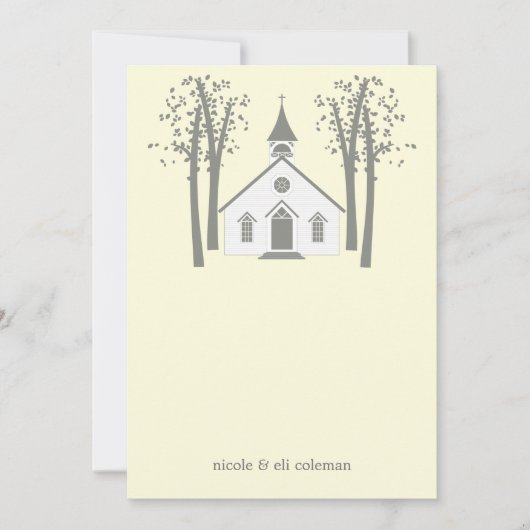 Whimsical Chapel Mariage plat Carte de remerciemen (Devant)