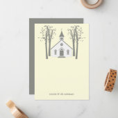 Whimsical Chapel Mariage plat Carte de remerciemen (Devant/Arrière en situation)