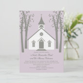 Whimsical Chapel Wedding Invitation Kaart (Staand voorkant)