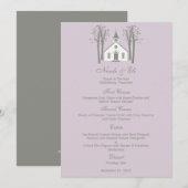 Whimsical Chapel Wedding Menu Card (Voorkant / Achterkant)