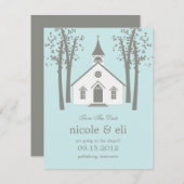 Whimsical Chapel Wedding Save the Date Card (Voorkant / Achterkant)