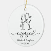 Whimsical Cheers Our First Christmas Engaged Keramisch Ornament (Links)