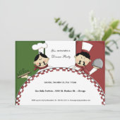 Whimsical Chef Dinner Party nodigt uit Kaart (Staand voorkant)