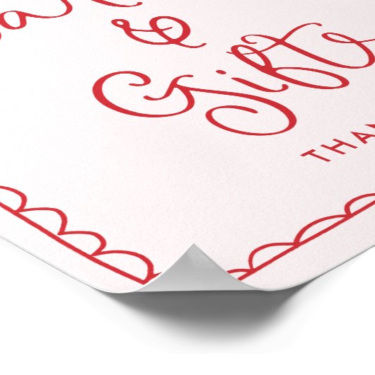 Whimsical Cherry Baby shower Kaarten en geschenken Poster (Hoek)