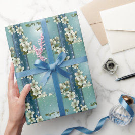 Whimsical Cherry bloesem met Sparkles Cadeaupapier