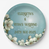 Whimsical Cherry bloesem met Sparkles Papieren Bordje (Voorkant)