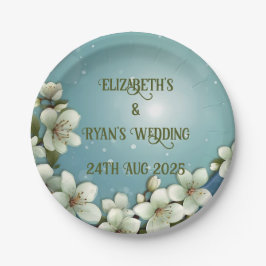 Whimsical Cherry bloesem met Sparkles Papieren Bordje