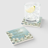 Whimsical Cherry bloesem met Sparkles Stenen Onderzetter (Zijkant)