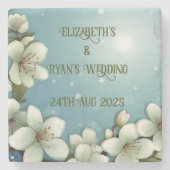 Whimsical Cherry bloesem met Sparkles Stenen Onderzetter (Voorkant)