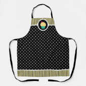 Whimsical Cherry Cupcake Baker Polka Dot Stripe Schort (Voorkant)
