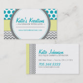 Whimsical Chevron en Stippen Visitekaartje (Voorkant / Achterkant)