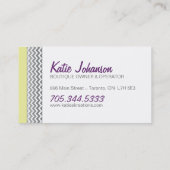 Whimsical Chevron en Stippen Visitekaartje (Achterkant)