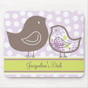 Whimsical Chic Lavender Paars Sweet Damask Chicken Muismat