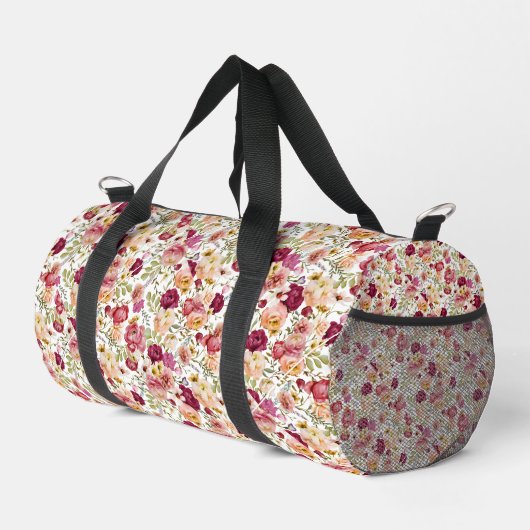 Whimsical Chic Stijlvolle Floral Duffle Bag Plunjezak (Rechterhoek)