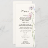Whimsical Chic Wildflower Beige Wedding Menu (Voorkant / Achterkant)