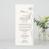 Whimsical Chic Wildflower Beige Wedding Menu (Staand voorkant)