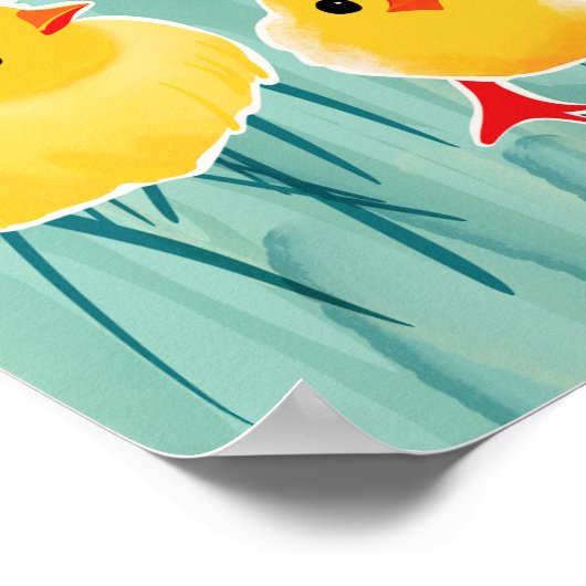 Whimsical Chicken Calendar 2025 Schattigee kuikens Poster (Hoek)