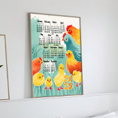 Whimsical Chicken Calendar 2025 Schattigee kuikens Poster