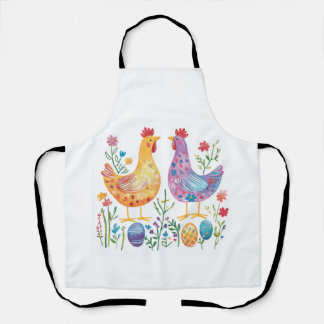 Whimsical Chicken & Egg Easter Schort