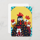 Whimsical Chicken Folk Art Bedankkaart (Voorkant / Achterkant)