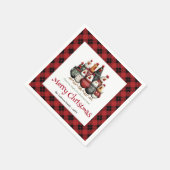 Whimsical chickens holiday napkins custom name set servet (Hoek)