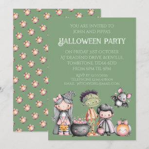 Whimsical Children's Halloween Party Kaart