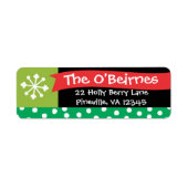 Whimsical Christmas Banner retour adreslabel Etiket (Voorkant)
