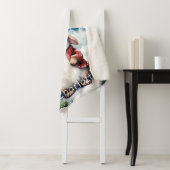 Whimsical Christmas Bunny gepersonaliseerd Sherpa Deken (In situ)