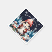 Whimsical Christmas Bunny Party Servet (Hoek)