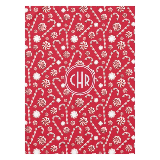 Whimsical Christmas Candy Cane Tafelkleed (Voorkant)