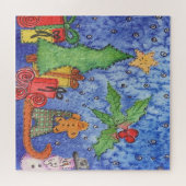 Whimsical Christmas Cheer Waterverf Painting Legpuzzel (Horizontaal)