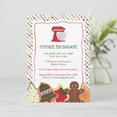 Whimsical Christmas Cookie Exchange Uitnodiging (Staand voorkant)