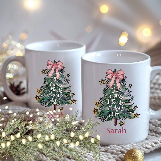 Whimsical Christmas Custom Waterverf Koffiemok