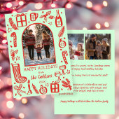 Whimsical Christmas Cute Custom Arch 3 PHOTO Feestdagenkaart