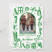 Whimsical Christmas Cute Custom Arch 4 PHOTO Feestdagenkaart (Voorkant)