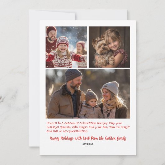 Whimsical Christmas Cute Custom Arch 4 PHOTO Feestdagenkaart (Achterkant)