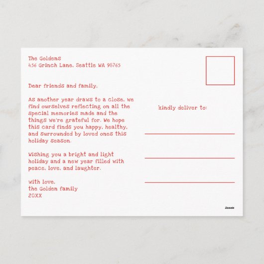 Whimsical Christmas Cute Custom Arch PHOTO Feestdagenkaart (Achterkant)