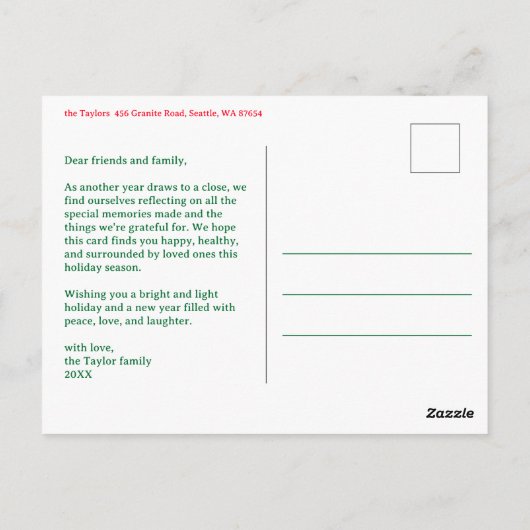 Whimsical CHRISTMAS Doodles CUSTOM Arch FOTO Briefkaart (Achterkant)