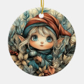 Whimsical Christmas Elf  Keramisch Ornament (Voorkant)