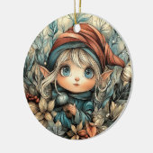 Whimsical Christmas Elf  Keramisch Ornament (Links)