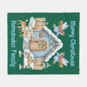 Whimsical Christmas Fleece Deken (Voorkant (Horizontaal))