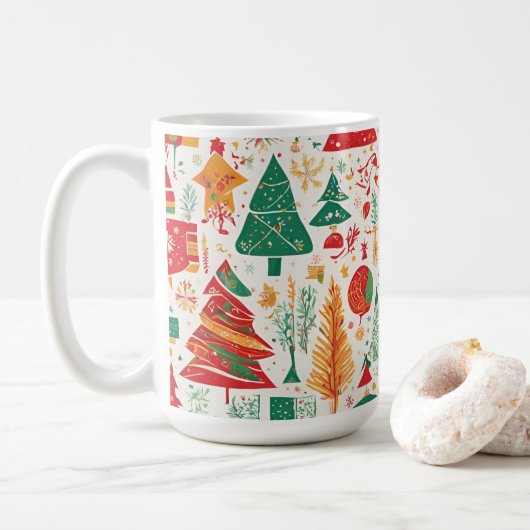 Whimsical Christmas Forest Mok (Met donut)