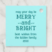 Whimsical Christmas Grid Cute Bright Holiday Gift Bedankjes Labels (Achterkant)