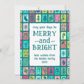 Whimsical Christmas Grid Cute Custom 2 PHOTO  Feestdagenkaart (Voorkant)